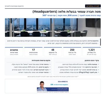 קומת הפנטהאוז במתחם בסר, פתח תקווה.