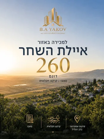 למכירה קרקע חקלאית באיילת השחר