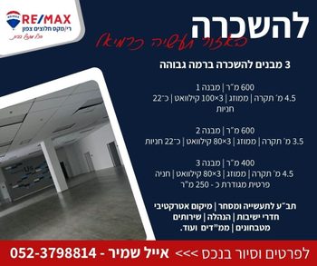 להשכרה מבני תעשייה ומסחר בכרמיאל!